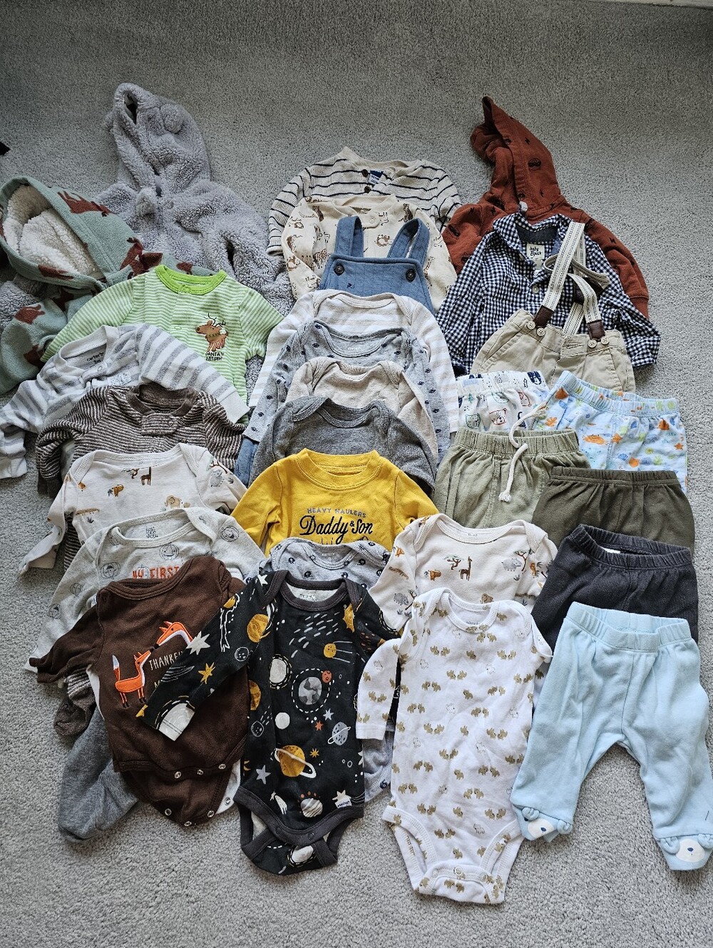 29pc baby boy clothing 0 3 month bunting onesie footies pants holiday sweatshirt